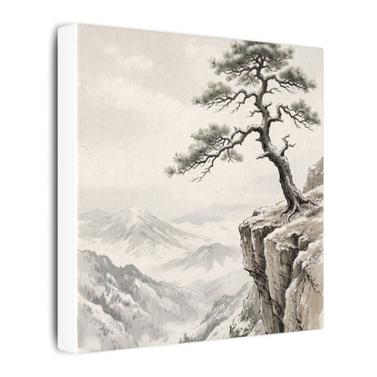 Seijaku Pine Tree Canvas Art - Japandi Japanese Pattern