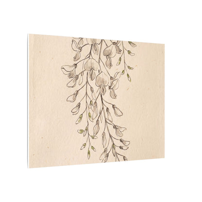 Japandi Wisteria in Golden Hour | Minimal Line Canvas Art