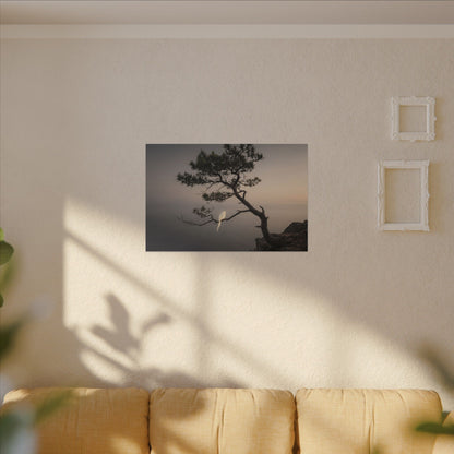 Dawn Pine Tree Canvas Art - Dark Japandi Datsuzoku
