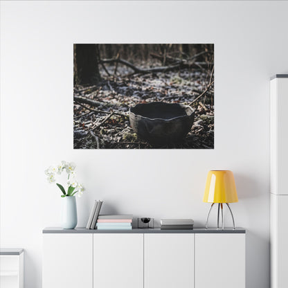 Dappled Ceramic Bowl Canvas Art - Dark Japandi Kanso