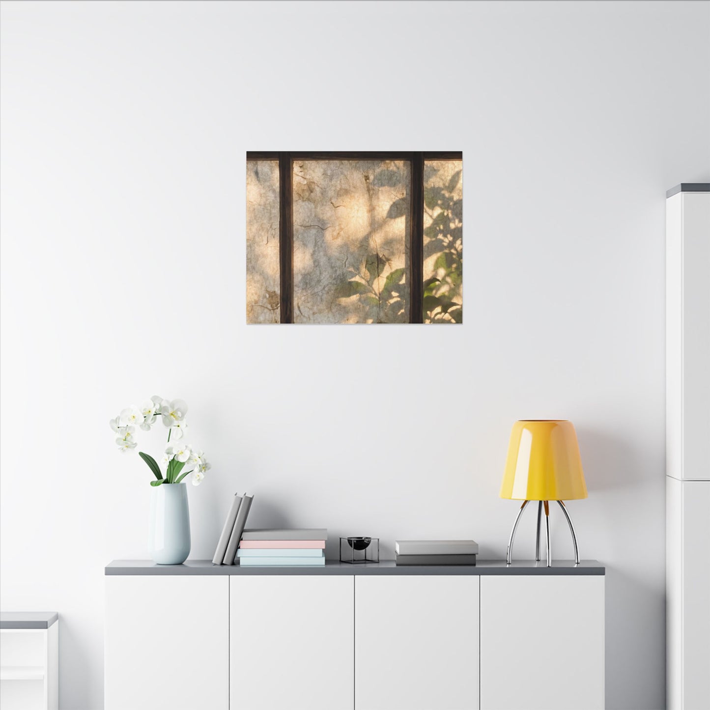 Golden Hour Shoji Screen Canvas Art - Japandi Mono No Aware