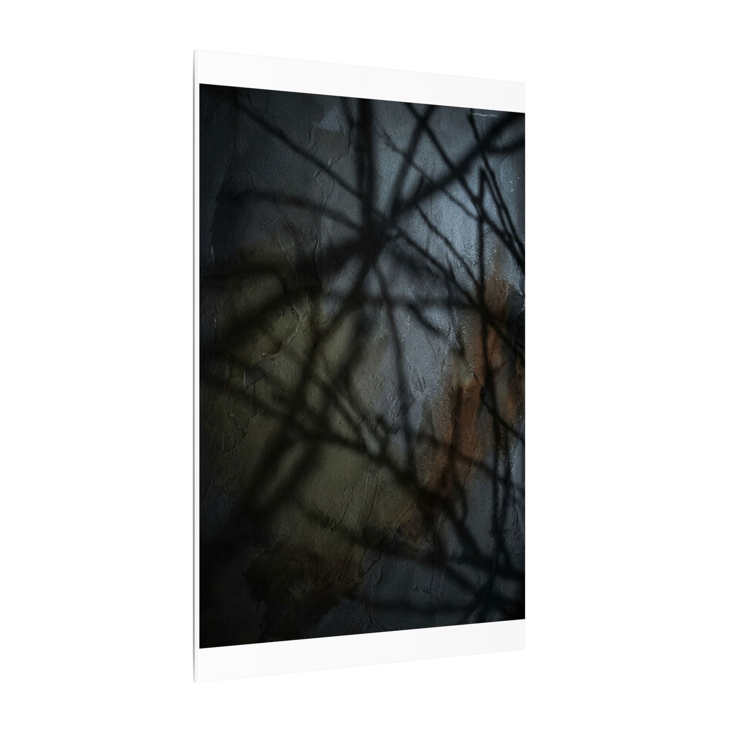 Shadow Play Dark Texture Canvas Art | Sophisticated Dark Japandi Art