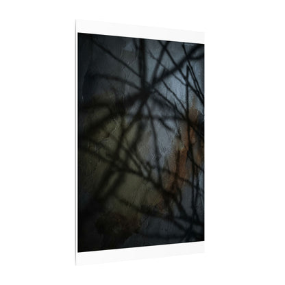 Shadow Play Dark Texture Canvas Art | Sophisticated Dark Japandi Art