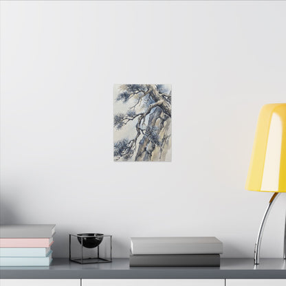 Moonlight Pine Tree Canvas Art - Japandi Seijaku