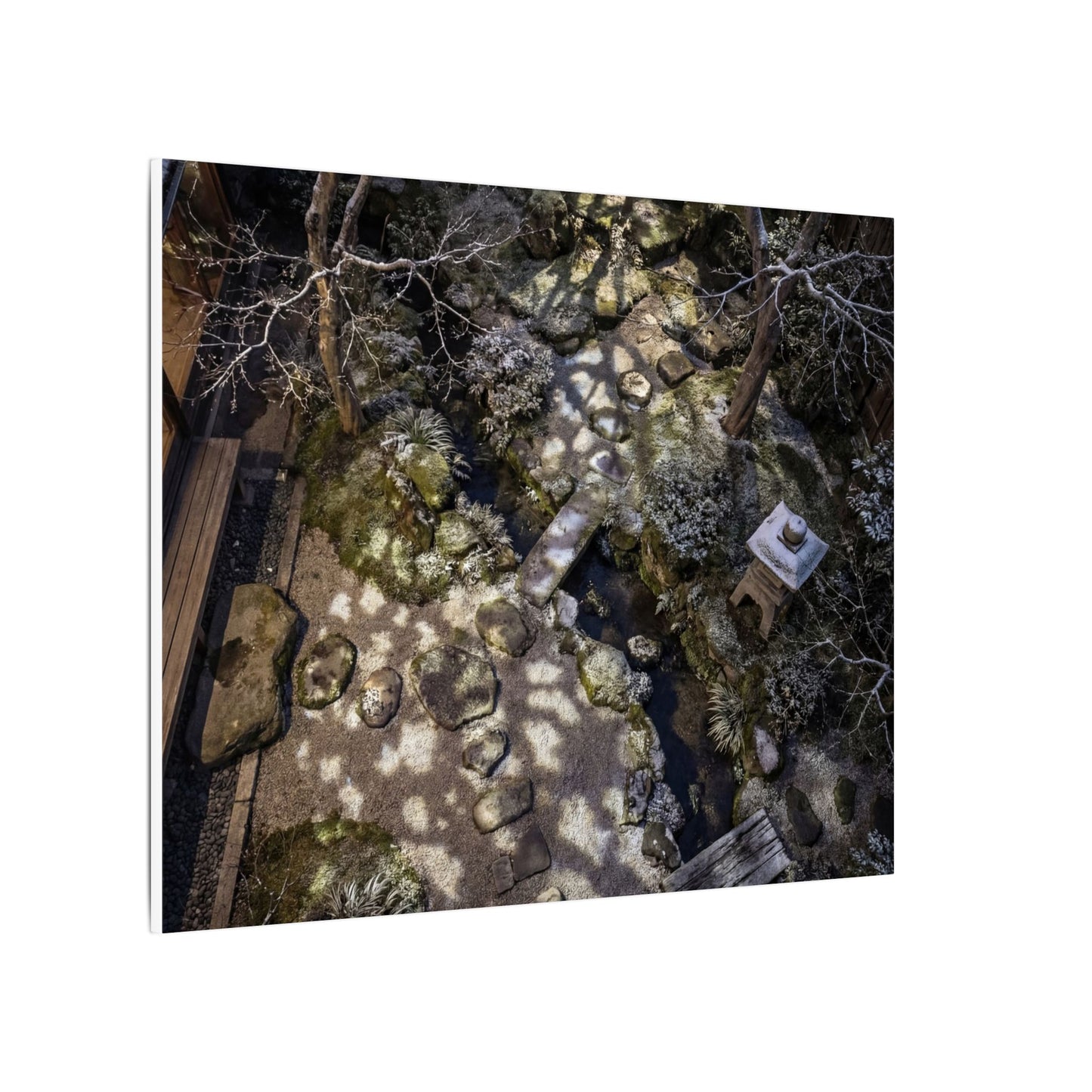 Moonlit Garden Japanese Pattern Canvas Art | Elegant Japandi Art
