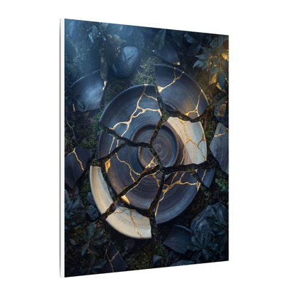 Resilient Broken Pottery Canvas Art - Gold Vein Kintsugi