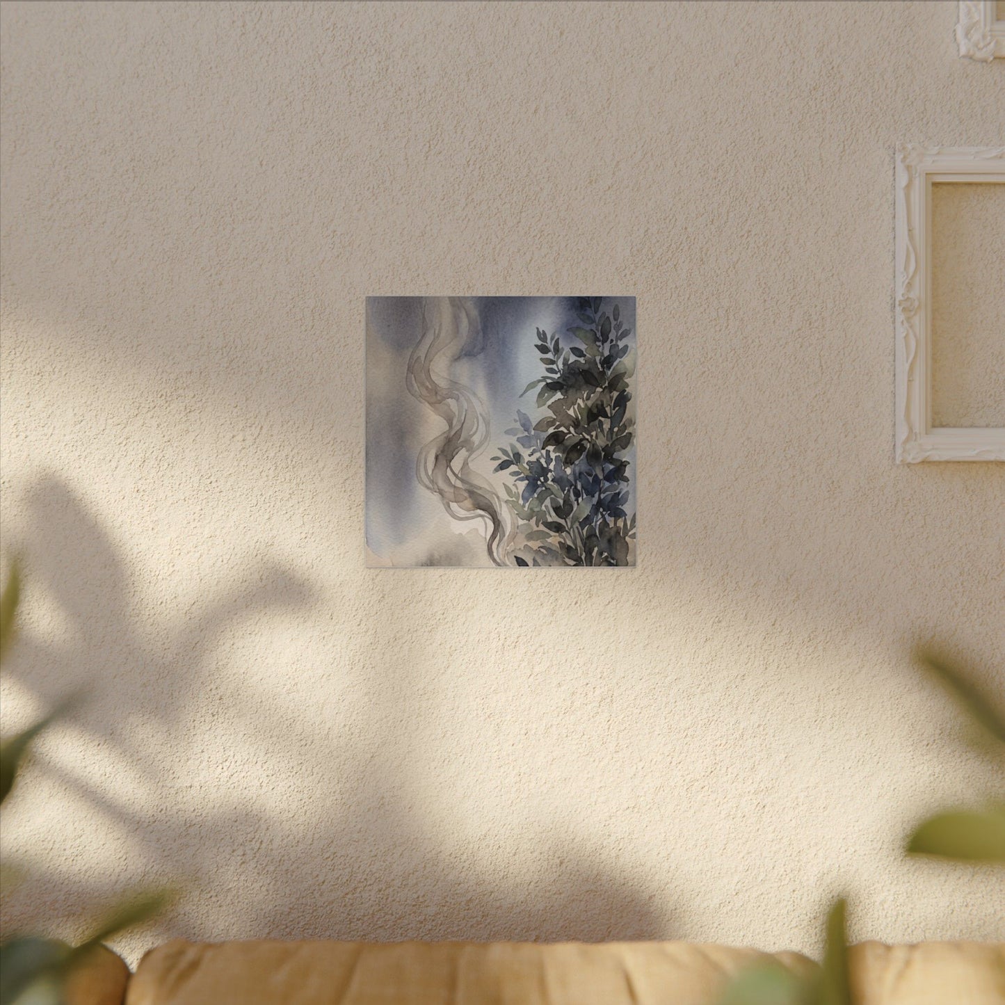 Incense Smoke Summer Canvas Art | Japandi Cozy Design