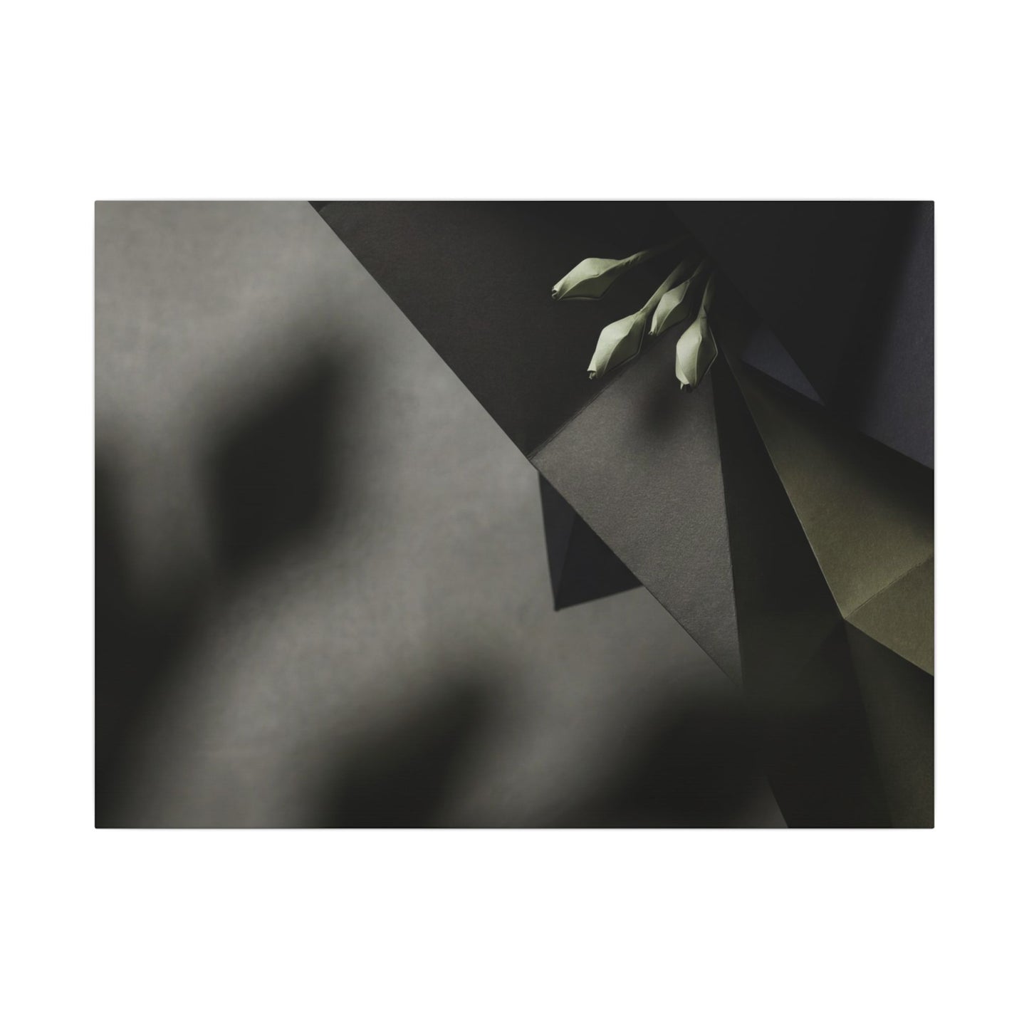 Paper Fold Moody Minimal Canvas Art | Luxurious Dark Japandi Art Art Print