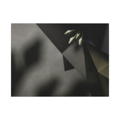 Paper Fold Moody Minimal Canvas Art | Luxurious Dark Japandi Art Art Print
