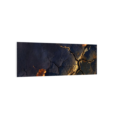 Cracked Earth Canvas Art | Autumn Dark Japandi Dark Texture Art