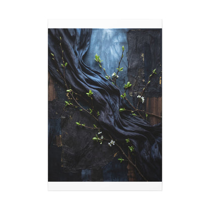Spring Silk Drape Dark Texture Canvas Art | Atmospheric Decor