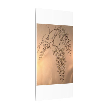 Japandi Wisteria in Candlelight | Minimal Line Canvas Art
