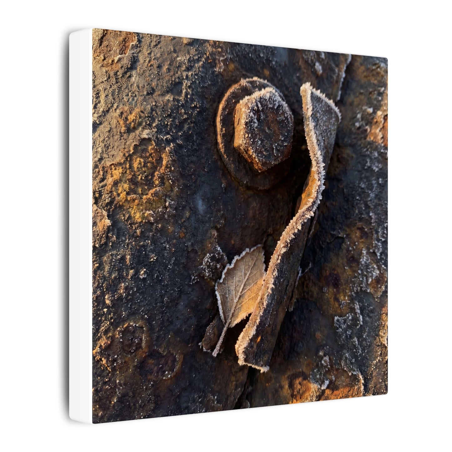 Moody Rust Patina Canvas Art - Moody Minimal Dark Japandi