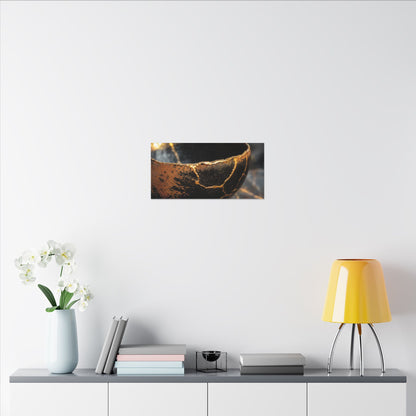 Kintsugi Ceramic Bowl in Golden Hour | Gold Vein Canvas Art