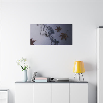 Dark Japandi Incense Smoke in Dawn | Moody Minimal Canvas Art