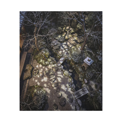 Moonlit Garden Japanese Pattern Canvas Art | Elegant Japandi Art