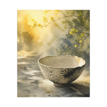 Cozy Ceramic Bowl Canvas Art - Watercolor Japandi