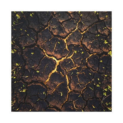 Cracked Earth Moody Minimal Canvas Art | Sophisticated Dark Japandi Art