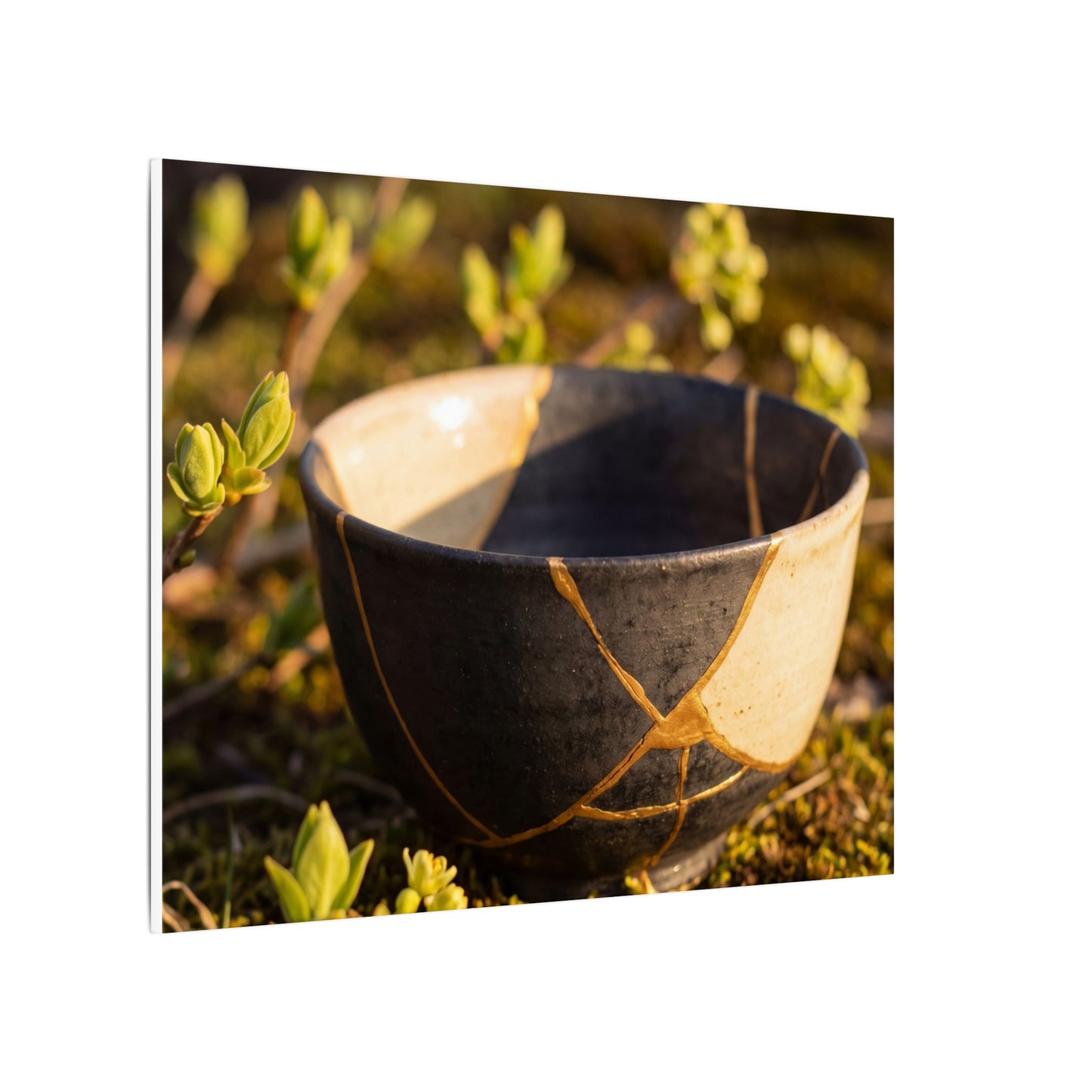 Seijaku Broken Pottery Canvas Art - Kintsugi Gold Repair
