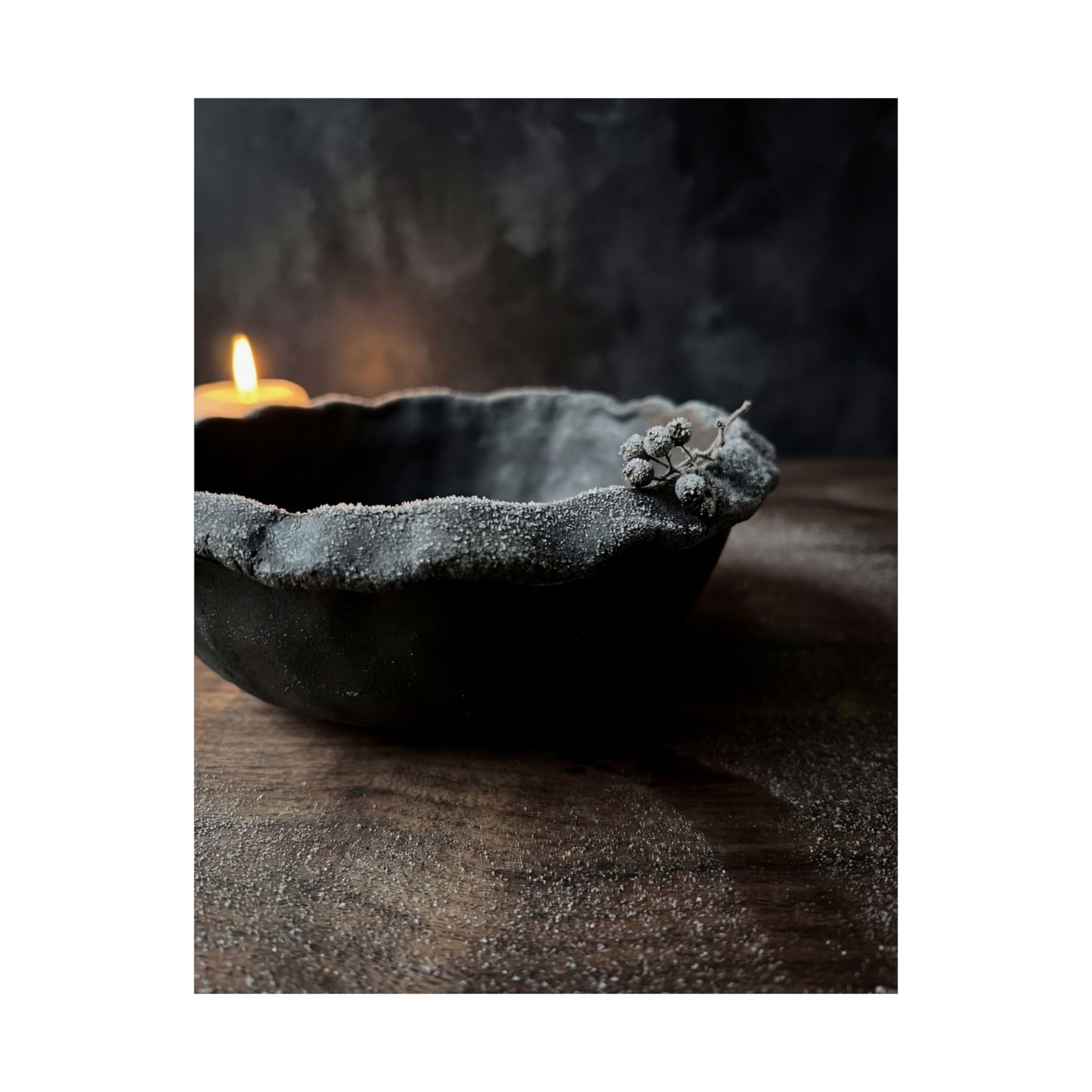 Luxurious Ceramic Bowl Wall Art Print - Shadow Zen Dark Japandi