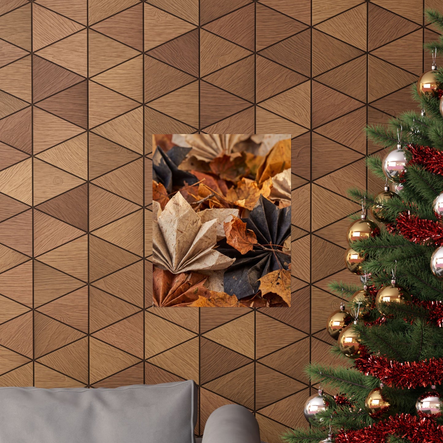 Paper Fold Wall Art Print | Autumn Japandi Texture Art