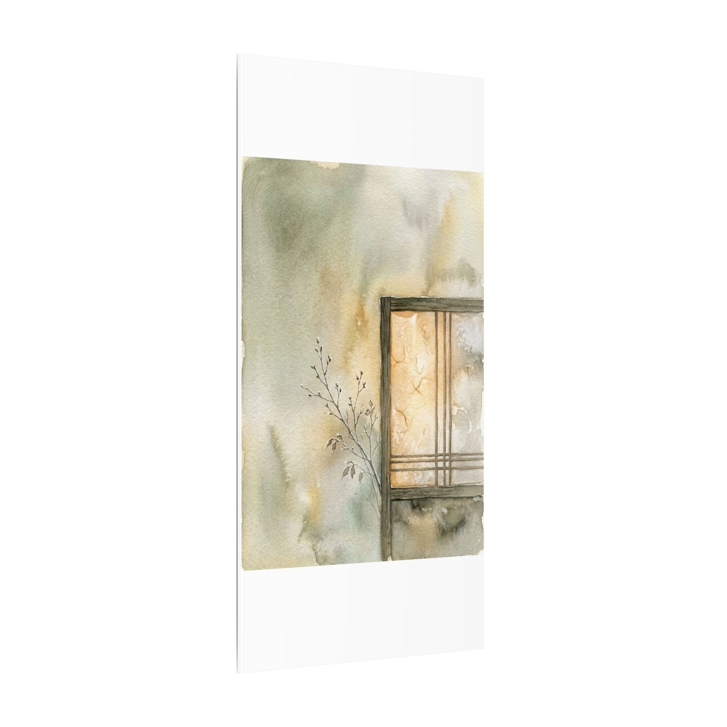 Ma Shoji Screen Canvas Art - Japandi Watercolor