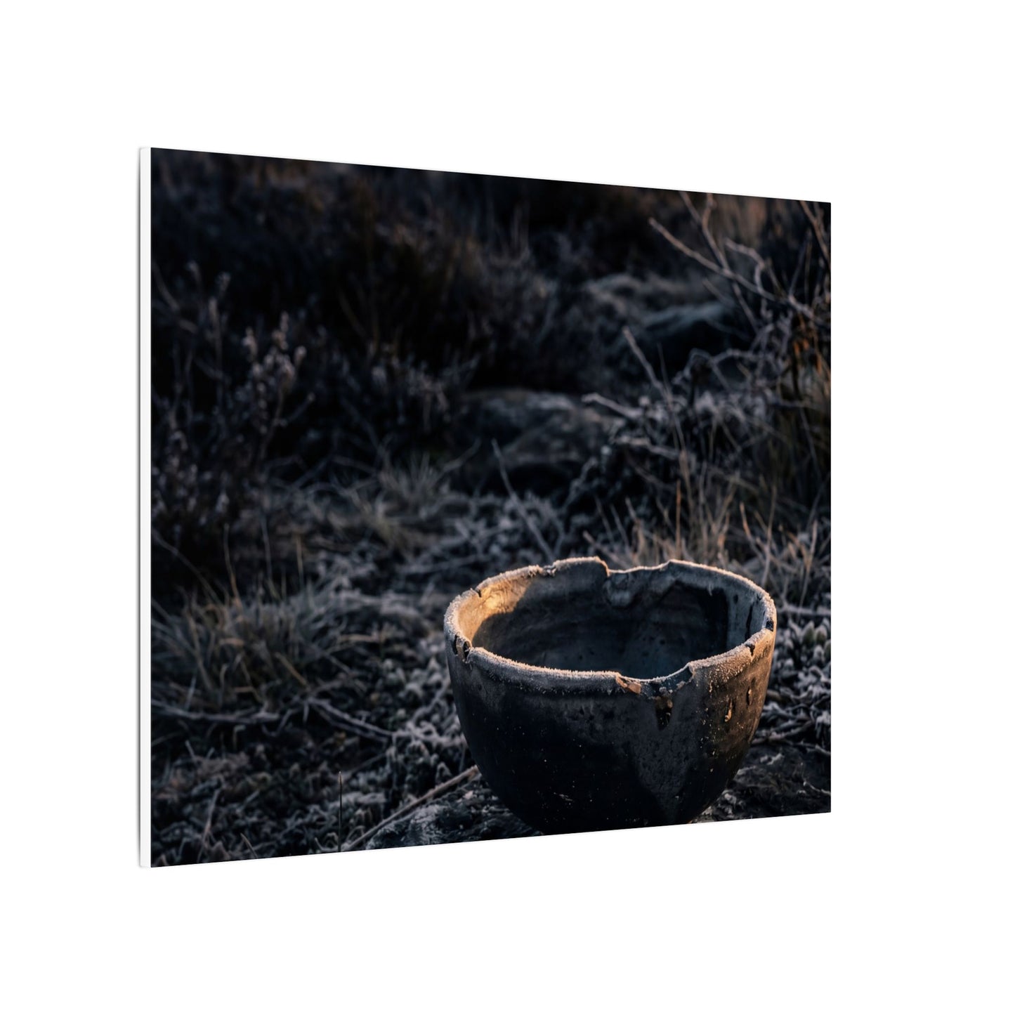 Kanso Ceramic Bowl Canvas Art - Dark Japandi Dark Texture