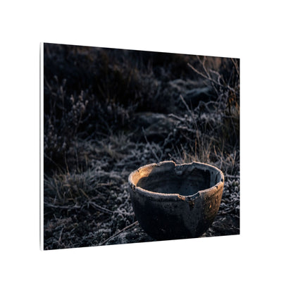 Kanso Ceramic Bowl Canvas Art - Dark Japandi Dark Texture