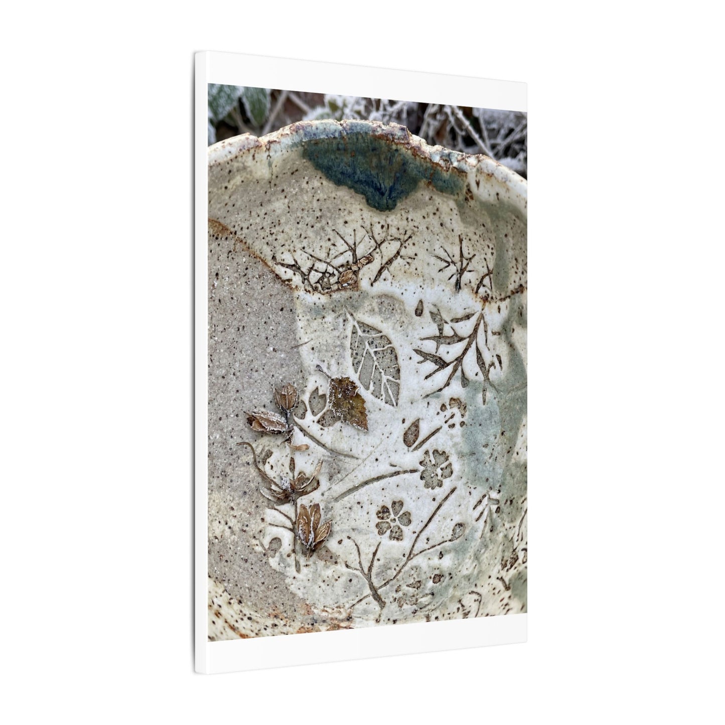 Ceramic Bowl Winter Canvas Art | Japandi Earthy Design
