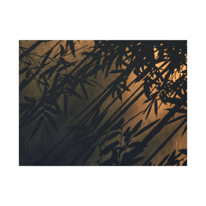 Sophisticated Shadow Play Canvas Art - Shadow Zen Dark Japandi Art Print
