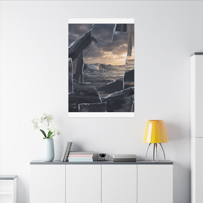 Fukinsei Ocean Wave Canvas Art - Dark Japandi Shadow Zen