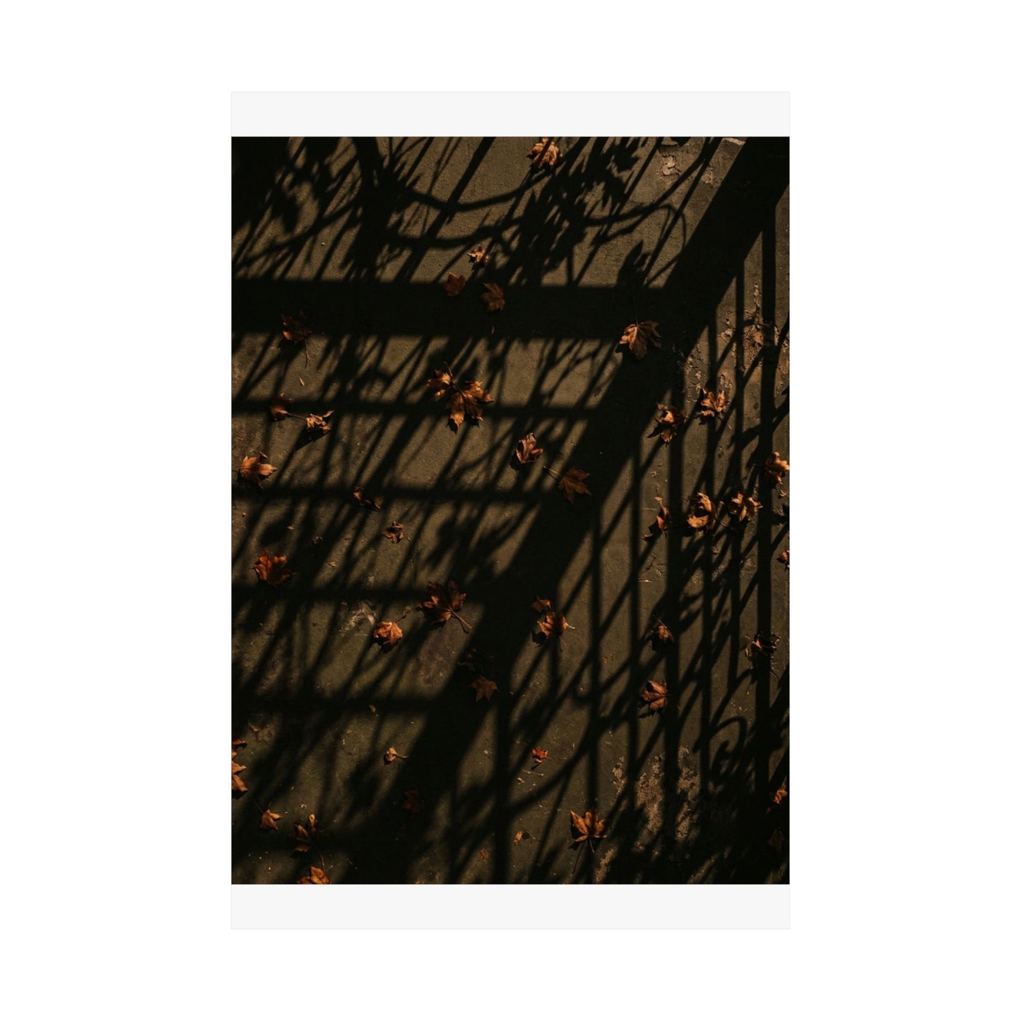Kanso Shadow Play Wall Art Print - Dark Japandi Moody Minimal