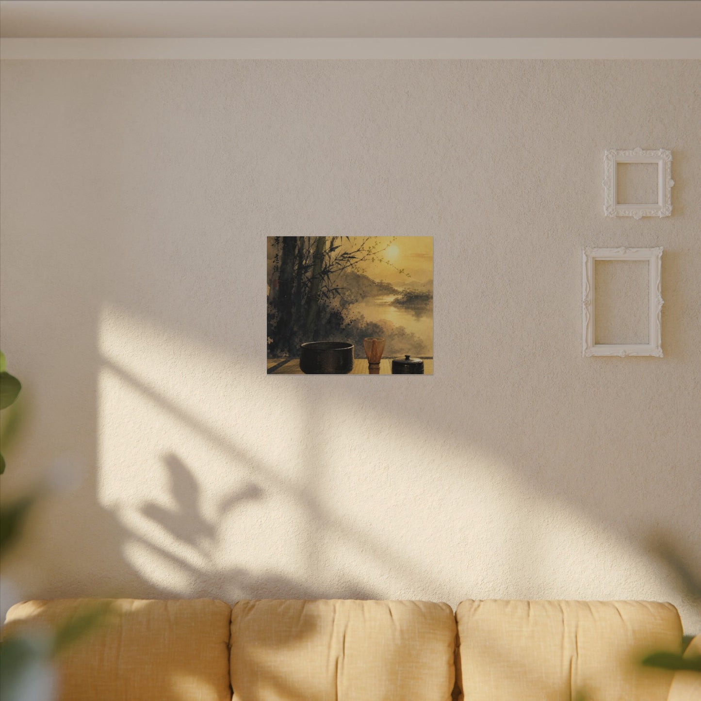 Tea Ceremony Sumi E Canvas Art | Contemplative Zen Art