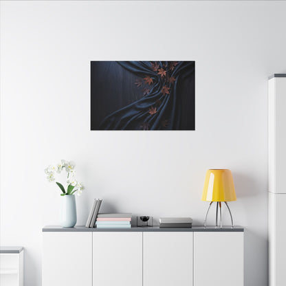 Silk Drape Autumn Canvas Art | Dark Japandi Sophisticated Design