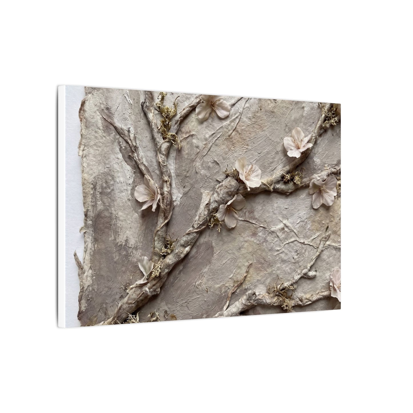 Summer Cherry Blossom Texture Canvas Art | Earthy Decor