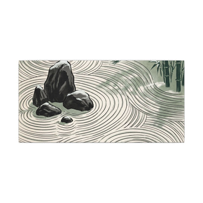 Shibui Rock Garden Canvas Art - Zen Ukiyo E Inspired