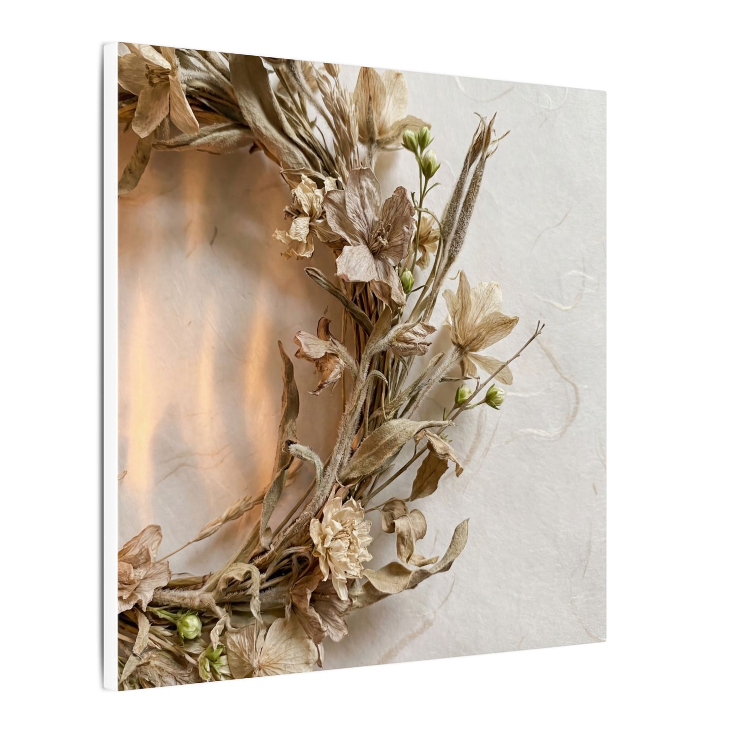 Dried Flowers Japanese Pattern Canvas Art | Neutral Japandi Art