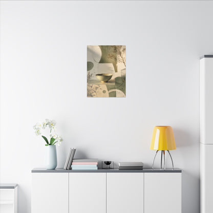 Warm Ceramic Bowl Canvas Art - Minimal Line Japandi