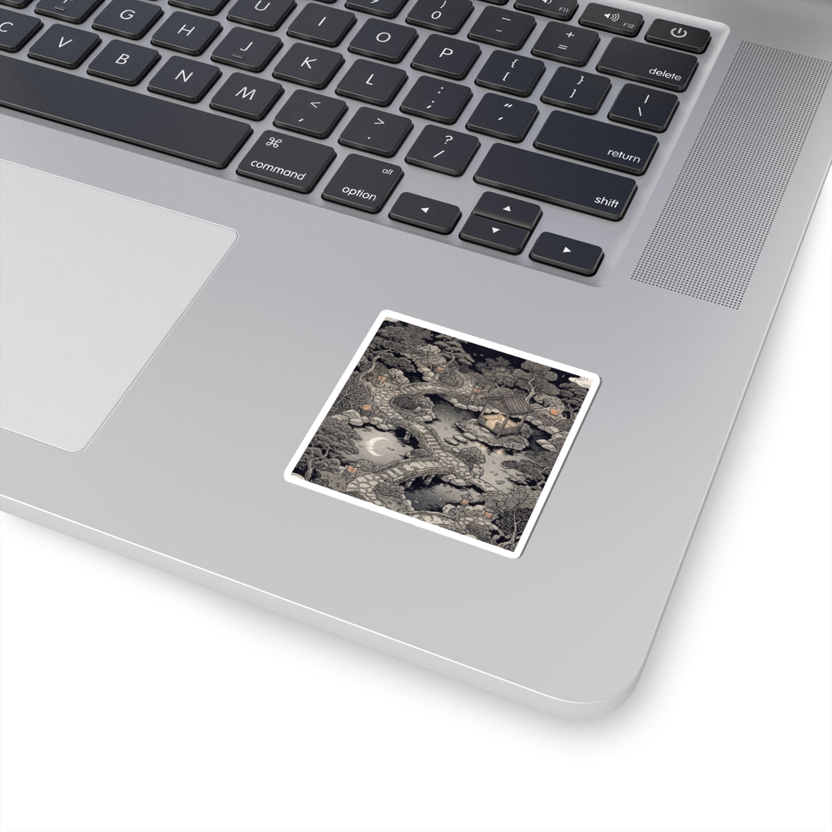 Calm Moonlit Garden Sticker - Ukiyo E Inspired Zen