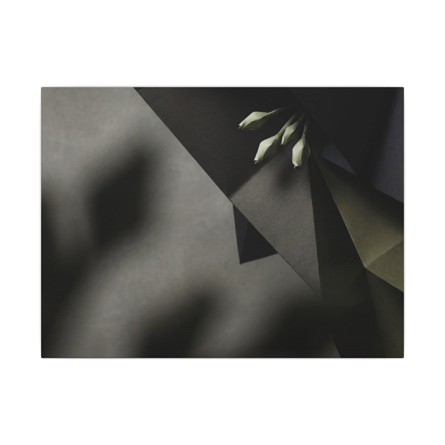 Paper Fold Moody Minimal Canvas Art | Luxurious Dark Japandi Art Art Print