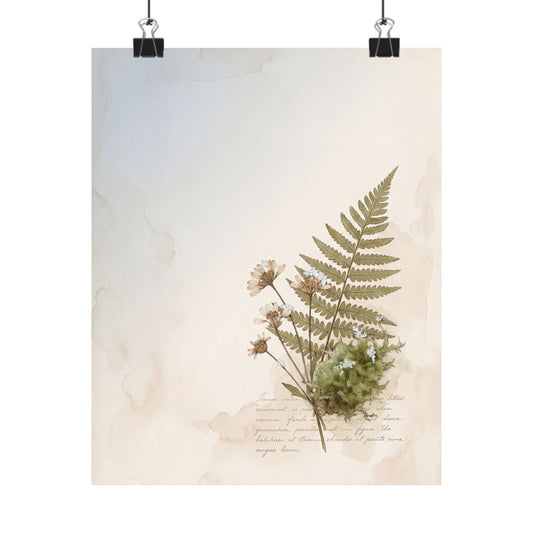 Moss Close Up Wall Art Print | Winter Cottagecore Herbarium Art Art Print