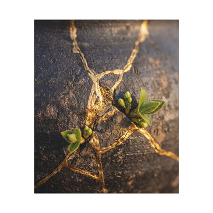 Rust Patina Gold Repair Canvas Art | Resilient Kintsugi Art