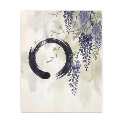 Wisteria Enso Canvas Art | Serene Zen Art