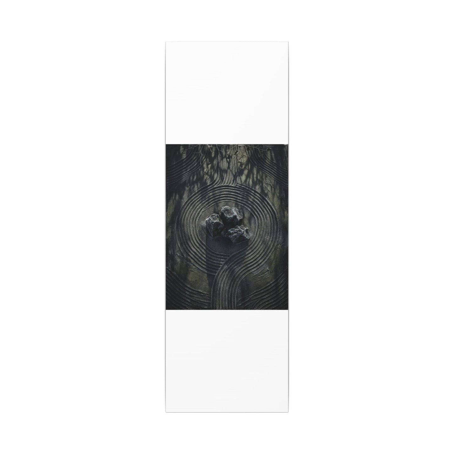 Moody Rock Garden Canvas Art - Dark Texture Dark Japandi