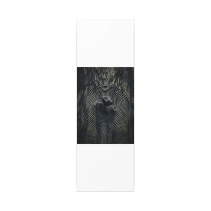 Moody Rock Garden Canvas Art - Dark Texture Dark Japandi