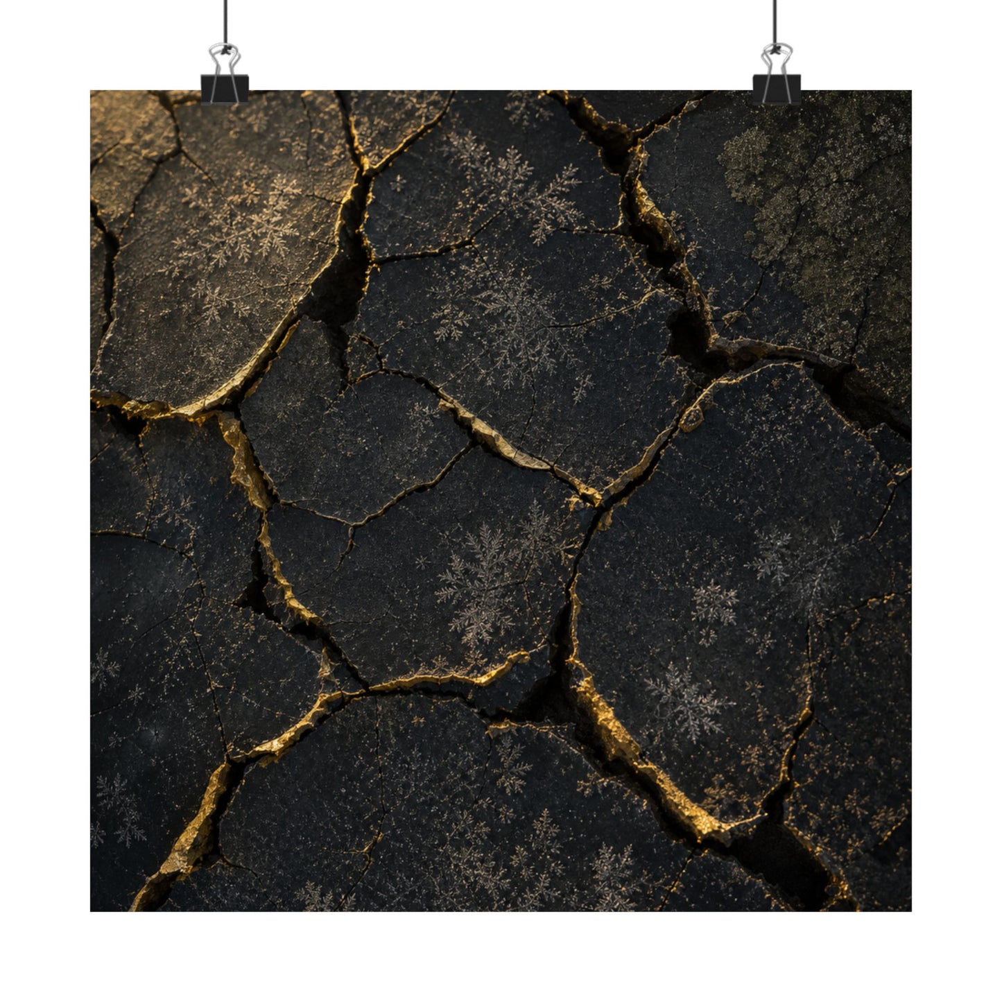 Cracked Earth Shadow Zen Wall Art Print | Atmospheric Dark Japandi Art