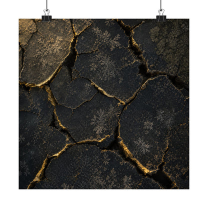 Cracked Earth Shadow Zen Wall Art Print | Atmospheric Dark Japandi Art