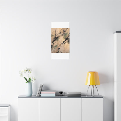 Japandi Shadow Play in Golden Hour | Watercolor Canvas Art
