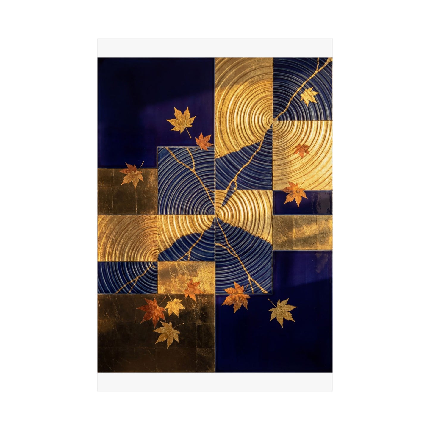 Water Ripple Autumn Wall Art Print | Kintsugi Beautiful Design