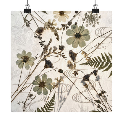 Kanso Dried Flowers Wall Art Print - Japandi Japanese Pattern Art Print
